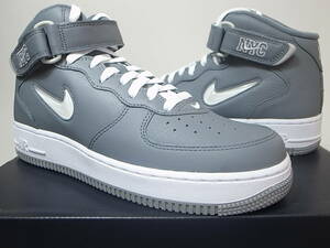 【送料無料】NIKE AIR FORCE 1 MID QS NYC COOL GREY/WHITE 25cm US7新品エアフォース1クールグレーJEWEL復刻DH5622-001ニューヨークシティ