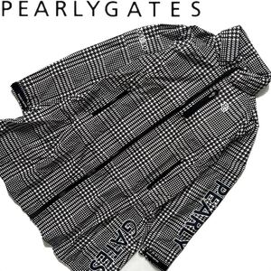 【送料無料】【未使用】Pearly Gates パーリーゲイツ　レインワンピース　千鳥格子柄　雨具　ゴルフ　レディース　ジャケット　1 M ロゴ