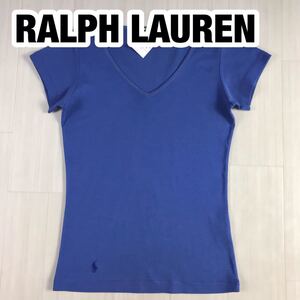 RALPH LAUREN ラルフローレン 半袖Tシャツ レディースサイズ M ブルー 刺繍ポニー