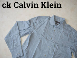 ☆送料無料☆ ck Calvin Klein シーケー カルバンクライン USA直輸入 古着 長袖 80’s two ply スリムフィット シャツ メンズ 16 ブルー