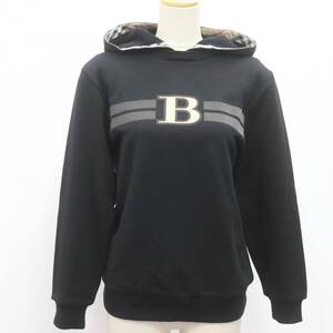 ITIIGEL8VV70 即決 本物 美品 Burberry バーバリー 黒 ロゴパーカー サイズ160A タグ付き スウェット ブラック メンズ トップス コットン