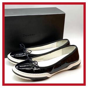 レディース repetto [レペット] スニーカー ローカット バレエシューズ エナメル パテント ブラック 黒 39 24.7cm シューズ