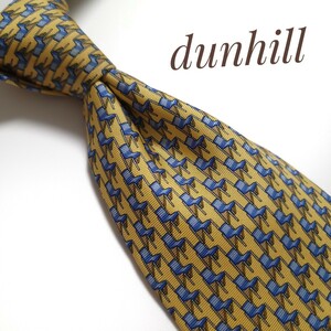 美品 dunhill ダンヒル ネクタイ ハイブランド 黄 イエロー 青 シルク 2952