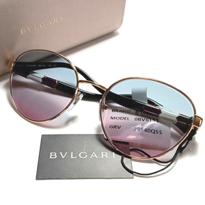 【bgsg5】新品　BVLGARI　ブルガリ　サングラス　ゴールド×ブラック 黒 BV6155 キャットアイ/ボストン グラデーションレンズ イタリア製