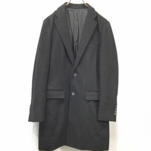 ★格安★UNITED ARROWS ユナイテッドアローズ GREEN LABEL RELAXING チェスターコート ウール メンズ Sサイズ 黒 ブラック ロング H-547