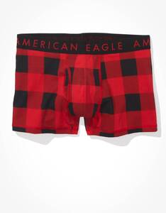 * AE アメリカンイーグル ボクサーブリーフ トランクス AEO Plaid 3" Classic Trunk Underwear Boxer Brief XXL / Red *