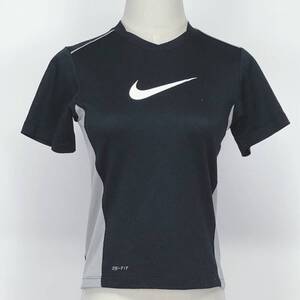 YX1301 NIKE ナイキ レディース トップス Tシャツ 半袖 伸縮性 薄手 S ブラック 黒 グレー 灰 ロゴプリント 涼しげ スポーティ シンプル