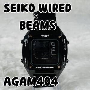 送料無料 コラボ SEIKO WIRED デジボーグ SOLIDITY BEAMS デジタル ウォッチ AGAM404 黒 メタル DIGITAL 限定 完売 生産終了 セイコー