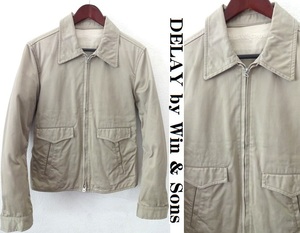 状態良好■DELAY by Win&Sons:ディレイ バイ ウィン＆サンズ■コットンツイル ドリズラー ジャケット/スイングトップ■ベージュ系■size2