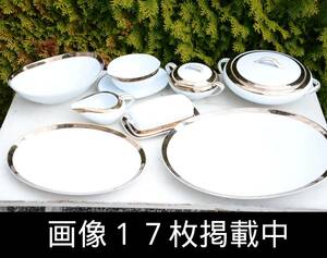 九谷焼 KUTANI CHINA ハンドペイント ディナーセット 大皿 バターケース スープボウル 金彩 美品 画像17枚掲載中