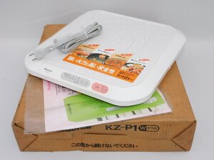 【1度も使っておらず新品同様/送料無料】National IH調理器 KZ-P1 ホワイト 卓上 電気コンロ 100V 1200W 古いが未使用 美品