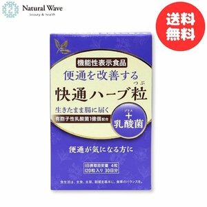 快通ハーブ粒 プラス乳酸菌 120粒 ナチュラルウェーブ 便通改善 乳酸菌 快適 かいつう 植物性サプリメント 日本製