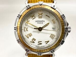 【1A47】 1円スタート HERMES PARIS / 10ATU エルメス キャプテンニモ クオーツ デイト レディース 腕時計