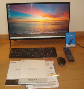 23.8型ワイド 極上 ふくろま Win11&Wi-Fi6 FH77/E3 メモリ32GB SSD(M.2)1TB+HDD4TB i7-1165G7 HDMI Office2024LTSCPro 取説付 WチューナTV