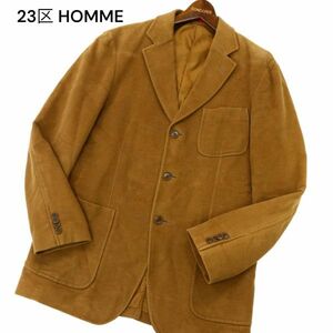 23区 HOMME オム 秋冬 イタリア製生地 EMMETEX フェイク スウェード★ 3B アンコン テーラード ジャケット Sz.48　メンズ　C4T00075_1#N