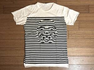 wjk × STARWARS／ダブルジェイケイ × スターウォーズ ボーダー カットソー半袖Tシャツ Stormtrooper 身幅48cm／着丈68cm