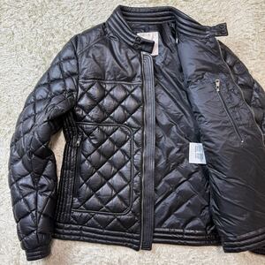 J02 極上の逸品★希少XL!!モンクレール MONCLER BREITMAN ラムレザー オールレザーダウン 4 超美品 ブラック 黒 ダウンジャケット ブルゾン