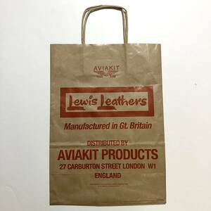 Lewis leathers ルイスレザー ショッパー 紙袋 ★ LONDON ロンドン ENGLAND UK ルイスレザーズ 縦約36cm×横約25.5cm