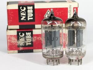 NEC　12AU7　通信用　スクエアゲッター　2本　測定データあり　　1950年代製造　真空管　19271