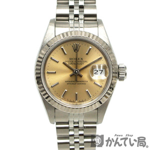 20917 ROLEX【ロレックス】デイトジャスト 69174 X番 自動巻き 腕時計 K18WG×SS レディース ウォッチ【OH&仕上げ済み】USED-A