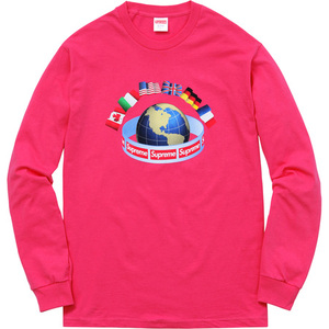 希少★新品本物【PINK★Lサイズ】★Worldwide L/S Tee Box ワールドワイド 正規店購入 限定 シュプリーム レアモデル 名品 Supreme 2015A/W