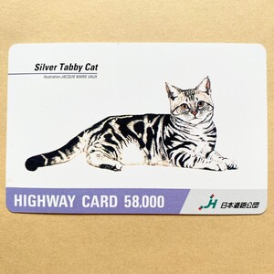 【使用済】 ハイウェイカード 日本道路公団 シルバータビー 猫 ジャッキーマリーヴォーグ