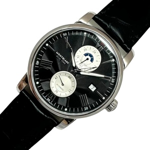 モンブラン MONT BLANC 4810 デュアルタイム 114858 SS/レザー 腕時計 メンズ 中古