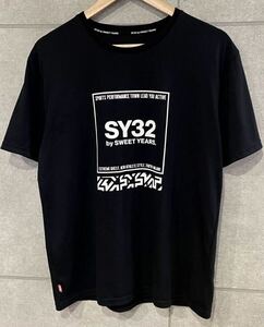 大人気！ SY32 by SWEET YEARS NEW BOX LOGO PRINT TEE 半袖Tシャツ ロゴプリント ブラック XLサイズ メンズ 送料込 新規×