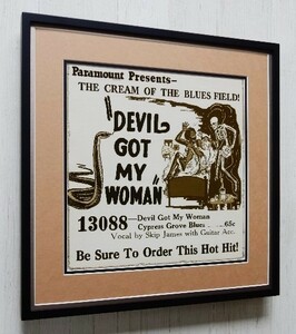 スキップ・ジェームス/Devil Got My Women/1931/黒人音楽広告/Race Records 通販ポスター/Skip James/BLM/Blues/レトロビンテージ/壁飾り