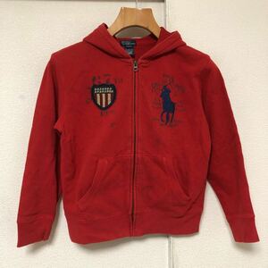 ラルフローレン Ralph Lauren ビッグポニー エンブレム　ビンテージ風ジップアップパーカーM10〜12