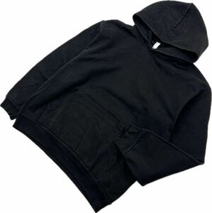 LOS ANGELES APPAREL ☆ ヘビーオンス コットン プルオーバー スウェット パーカー ブラック L 万能 人気 ロサンゼルスアパレル ■S3255