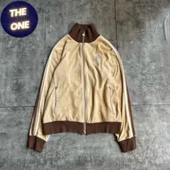 archive velour track jacket brown beige