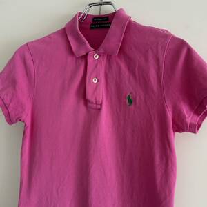 RALPH LAUREN ラルフローレン ポロシャツ THE SKINNY POLO S 鹿の子 ピンク 古着