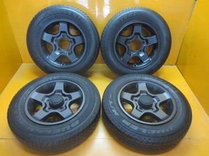 ☆スピスタ☆タイヤホイール④　ジムニー純正　スズキ　つやけし黒　ジムニー　175/80R16　5.5J　+22　139.7-5　4本　R16947　中古