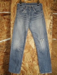 32 Levis リーバイス 66501 LVC 復刻 鬼ヒゲ クラッシュ ビンテージ 加工 デニム ストレートジーンズ K20D276