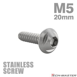 M5×20mm タッピングネジ ビス トライアングルヘッド ステンレス シルバー カウル フェンダー 車 バイク カスタム DIY 1個 TC0094