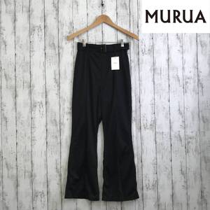 MURUA　ムルーア　ピンタックシアーパンツ　1（S）サイズ　ブラック　 フレアシルエットが脚長効果　S6-25　USED