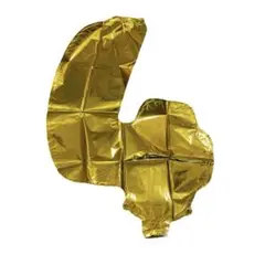 ゴールド 約40cm 数字4歳  風船 ナンバーバルーン  (ゴールド 数字4)
