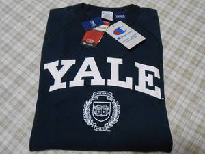 新品！USA製！チャンピオン　ヘビーウエイト　T1011　ロングTシャツ　YALE　両面プリント　ネイビー　M　C5-S403　リバース　アメリカ製