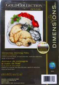 クロスステッチ【DIMENSIONS】Christmas Pets 犬 猫