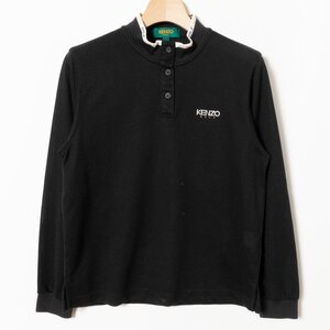 メール便◯ KENZO GOLF ゴルフ 長袖 ポロシャツ モックネック サイズ1 Sサイズ相当 ブラック 黒 ゴルフウェア 薄手 スポーツ 刺繍 シンプル