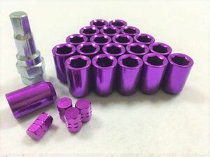 PURPLE1.5 送料無料 スチールナット ワーク マイスター エンケイ スチール製 ホイールナット 紫 パープル 小型ナット バルブキャップ付