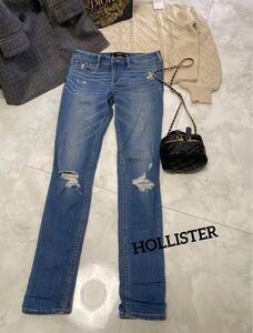 お値下げ人気HOLLISTERデニム ジーンズレディースジーンズ　スキニー ジーンズ ダメージ デニムパンツ デニム インディゴ