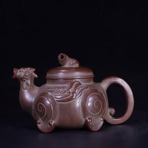 永し 旧家蔵出 友泉款 品名【瑞獸】紫砂壺 茶壷 茶煎道具 陶瓷器 古陶磁器 陶芸 置物擺件 極細工 古美術品 時代物 古董品 収集 中国唐物