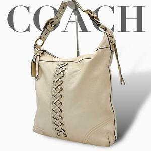 COACH コーチ R141 大容量 ショルダーバッグ A4 アイボリー