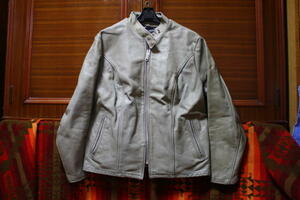 希少サイズ 超希少 グレー 60s ～ ビンテージ SCHOTT ショット レザー ライダース ジャケット ■ 40s 50s Buco vanson エアロレザー USA