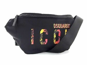 ■新品同様■ DSQUARED2 ディースクエアード ナイロン ウエストポーチ ウエストバッグ ボディバッグ ブラック系 AS5592