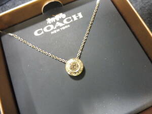 美品箱付 COACH　コーチ　ネックレス　ラインストーン ゴールド系 アクセサリー　(26