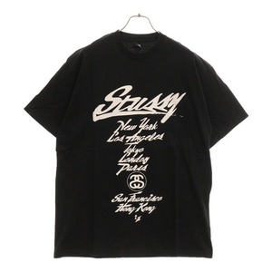 STUSSY ステューシー 00s ×WTAPS WORLD TOUR TEE ダブルタップス ワールドツアー 半袖Tシャツ カットソー ブラック