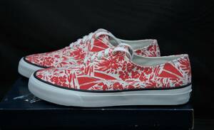 SALE！【新品】US8 26cm SPERRY TOP-SIDER スペリー トップサイダー CLOUD CVO JNGL PRNT RED キャンバスオックスフォード 3